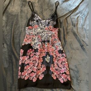 Imaginary Voyage Black Floral Mini Dress